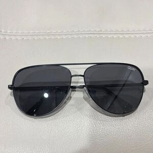 Quay Polorized High Key Black Aviator Sunglasses
